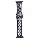 Metal Buckle Silicone Watch Band For Apple Watch Series 8&7 41mm / SE 2&6&SE&5&4 40mm / 3&2&1 38mm(Black+White) - 1