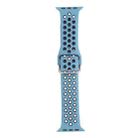 Metal Buckle Silicone Watch Band For Apple Watch Series 9&8&7 41mm / SE 3&SE 2&6&SE&5&4 40mm / 3&2&1 38mm(Light Blue+Black) - 1