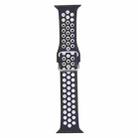 Metal Buckle Silicone Watch Band For Apple Watch Series 8&7 41mm / SE 2&6&SE&5&4 40mm / 3&2&1 38mm(Dark Gray+Black) - 1