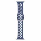 Metal Buckle Silicone Watch Band For Apple Watch Series 9&8&7 41mm / SE 3&SE 2&6&SE&5&4 40mm / 3&2&1 38mm(Blue+White) - 1