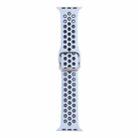 Metal Buckle Silicone Watch Band For Apple Watch Series 8&7 41mm / SE 2&6&SE&5&4 40mm / 3&2&1 38mm(Sky Blue+Black) - 1