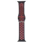 Metal Buckle Silicone Watch Band For Apple Watch Series 8&7 41mm / SE 2&6&SE&5&4 40mm / 3&2&1 38mm(Black+Red) - 1