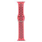 Metal Buckle Silicone Watch Band For Apple Watch Series 8&7 41mm / SE 2&6&SE&5&4 40mm / 3&2&1 38mm(Red+Black) - 1