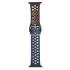 Metal Buckle Silicone Watch Band For Apple Watch Ultra 49mm / Series 8&7 45mm / SE 2&6&SE&5&4 44mm / 3&2&1 42mm(Black+Colorful) - 1