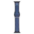 Metal Buckle Silicone Watch Band For Apple Watch Ultra 49mm / Series 8&7 45mm / SE 2&6&SE&5&4 44mm / 3&2&1 42mm(Black+Blue) - 1