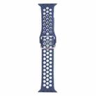 Metal Buckle Silicone Watch Band For Apple Watch Ultra 49mm&Watch Ultra 2 49mm / Series 9&8&7 45mm / SE 3&SE 2&6&SE&5&4 44mm / 3&2&1 42mm(Blue+White) - 1