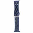 Metal Buckle Silicone Watch Band For Apple Watch Ultra 49mm / Series 8&7 45mm / SE 2&6&SE&5&4 44mm / 3&2&1 42mm(Blue+Black) - 1