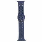 Metal Buckle Silicone Watch Band For Apple Watch Ultra 49mm&Watch Ultra 2 49mm / Series 9&8&7 45mm / SE 3&SE 2&6&SE&5&4 44mm / 3&2&1 42mm(Blue+Black) - 1