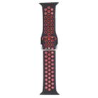 Metal Buckle Silicone Watch Band For Apple Watch Ultra 49mm / Series 8&7 45mm / SE 2&6&SE&5&4 44mm / 3&2&1 42mm(Black+Red) - 1