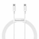Baseus CATYS-B02 Superior Series 100W USB-C / Type-C to USB-C / Type-C Fast Charging Data Cable, Cable Length:1m(White) - 1