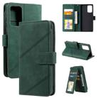 For Samsung Galaxy A72 5G / 4G Skin Feel Business Horizontal Flip PU Leather Case with Holder & Multi-Card Slots & Wallet & Lanyard & Photo Frame(Green) - 1