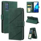 For Samsung Galaxy S20 FE Skin Feel Business Horizontal Flip PU Leather Case with Holder & Multi-Card Slots & Wallet & Lanyard & Photo Frame(Green) - 1