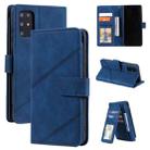 For Samsung Galaxy S20+ Skin Feel Business Horizontal Flip PU Leather Case with Holder & Multi-Card Slots & Wallet & Lanyard & Photo Frame(Blue) - 1