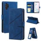 For Samsung Galaxy Note10+ Skin Feel Business Horizontal Flip PU Leather Case with Holder & Multi-Card Slots & Wallet & Lanyard & Photo Frame(Blue) - 1