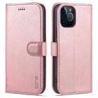 For iPhone 12 Pro AZNS Skin Feel Calf Texture Horizontal Flip Leather Case with Card Slots & Holder & Wallet(Rose Gold) - 1