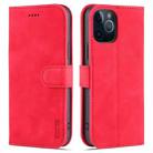 For iPhone 12 Pro AZNS Skin Feel Calf Texture Horizontal Flip Leather Case with Card Slots & Holder & Wallet(Red) - 1