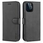 For iPhone 12 Pro AZNS Skin Feel Calf Texture Horizontal Flip Leather Case with Card Slots & Holder & Wallet(Black) - 1