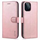 For iPhone 12 Pro Max AZNS Skin Feel Calf Texture Horizontal Flip Leather Case with Card Slots & Holder & Wallet(Rose Gold) - 1