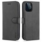 For iPhone 12 Pro Max AZNS Skin Feel Calf Texture Horizontal Flip Leather Case with Card Slots & Holder & Wallet(Black) - 1