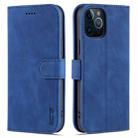 For iPhone 12 Pro Max AZNS Skin Feel Calf Texture Horizontal Flip Leather Case with Card Slots & Holder & Wallet(Blue) - 1