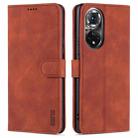 For Honor 50 AZNS Skin Feel Calf Texture Horizontal Flip Leather Case with Card Slots & Holder & Wallet(Brown) - 1