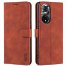 For Honor 50 Pro AZNS Skin Feel Calf Texture Horizontal Flip Leather Case with Card Slots & Holder & Wallet(Brown) - 1