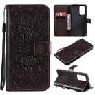 For OnePlus 9 Pro Sun Embossing Pattern Horizontal Flip Leather Case with Card Slot & Holder & Wallet & Lanyard(Brown) - 1