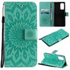 For OPPO Realme C20 / C21 Sun Embossing Pattern Horizontal Flip Leather Case with Card Slot & Holder & Wallet & Lanyard(Green) - 1