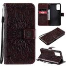 For OPPO Reno6 5G Sun Embossing Pattern Horizontal Flip Leather Case with Card Slot & Holder & Wallet & Lanyard(Brown) - 1