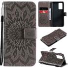 For OPPO Reno6 Pro 5G Sun Embossing Pattern Horizontal Flip Leather Case with Card Slot & Holder & Wallet & Lanyard(Grey) - 1