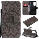For OPPO Reno6 Pro+ 5G Sun Embossing Pattern Horizontal Flip Leather Case with Card Slot & Holder & Wallet & Lanyard(Grey) - 1