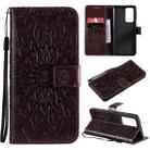 For OPPO Reno6 Pro+ 5G Sun Embossing Pattern Horizontal Flip Leather Case with Card Slot & Holder & Wallet & Lanyard(Brown) - 1