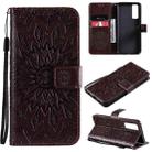 For vivo Y72 5G / iQOO Z3 Sun Embossing Pattern Horizontal Flip Leather Case with Card Slot & Holder & Wallet & Lanyard(Brown) - 1