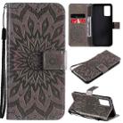 For vivo V21 Sun Embossing Pattern Horizontal Flip Leather Case with Card Slot & Holder & Wallet & Lanyard(Grey) - 1