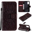 For vivo V21 Sun Embossing Pattern Horizontal Flip Leather Case with Card Slot & Holder & Wallet & Lanyard(Brown) - 1