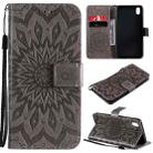 For vivo Y1s / Y90 / Y91C Sun Embossing Pattern Horizontal Flip Leather Case with Card Slot & Holder & Wallet & Lanyard(Grey) - 1