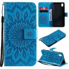 For vivo Y1s / Y90 / Y91C Sun Embossing Pattern Horizontal Flip Leather Case with Card Slot & Holder & Wallet & Lanyard(Blue) - 1