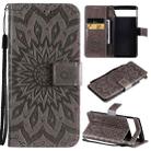 For Google Pixel 6 Pro Sun Embossing Pattern Horizontal Flip Leather Case with Card Slot & Holder & Wallet & Lanyard(Grey) - 1