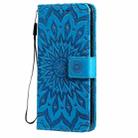 For Huawei P50 Sun Embossing Pattern Horizontal Flip Leather Case with Card Slot & Holder & Wallet & Lanyard(Blue) - 2
