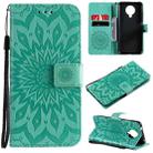 For Nokia 6.3 / G20 / G10 Sun Embossing Pattern Horizontal Flip Leather Case with Card Slot & Holder & Wallet & Lanyard(Green) - 1