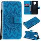 For Nokia 6.3 / G20 / G10 Sun Embossing Pattern Horizontal Flip Leather Case with Card Slot & Holder & Wallet & Lanyard(Blue) - 1