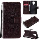 For Nokia 6.3 / G20 / G10 Sun Embossing Pattern Horizontal Flip Leather Case with Card Slot & Holder & Wallet & Lanyard(Brown) - 1