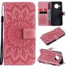 For Nokia X20 / X10 Sun Embossing Pattern Horizontal Flip Leather Case with Card Slot & Holder & Wallet & Lanyard(Pink) - 1