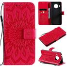 For Nokia X20 / X10 Sun Embossing Pattern Horizontal Flip Leather Case with Card Slot & Holder & Wallet & Lanyard(Red) - 1