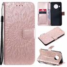 For Nokia X20 / X10 Sun Embossing Pattern Horizontal Flip Leather Case with Card Slot & Holder & Wallet & Lanyard(Rose Gold) - 1