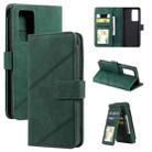 For Huawei P40 Pro Skin Feel Business Horizontal Flip PU Leather Case with Holder & Multi-Card Slots & Wallet & Lanyard & Photo Frame(Green) - 1