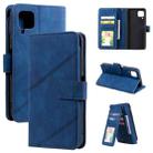 For Huawei P40 Lite Skin Feel Business Horizontal Flip PU Leather Case with Holder & Multi-Card Slots & Wallet & Lanyard & Photo Frame(Blue) - 1