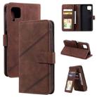 For Huawei P40 Lite Skin Feel Business Horizontal Flip PU Leather Case with Holder & Multi-Card Slots & Wallet & Lanyard & Photo Frame(Brown) - 1