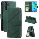 For Huawei P30 Pro Skin Feel Business Horizontal Flip PU Leather Case with Holder & Multi-Card Slots & Wallet & Lanyard & Photo Frame(Green) - 1