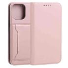 For iPhone 13 Pro Max Strong Magnetism Shockproof Horizontal Flip Liquid Feel Leather Case with Holder & Card Slots & Wallet (Rose Gold) - 1